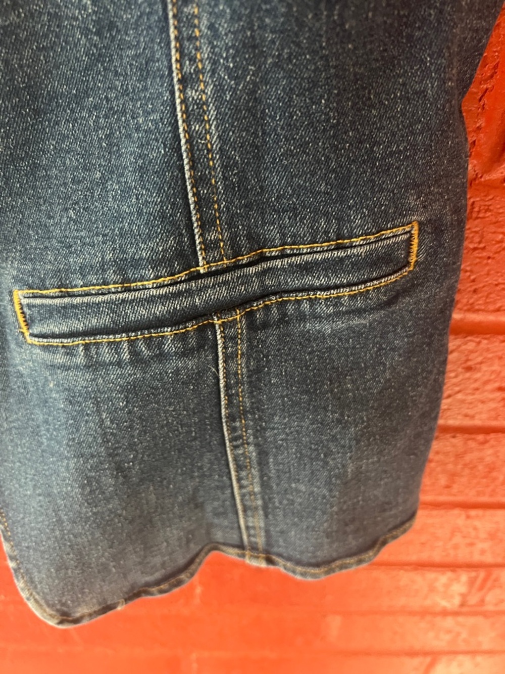 Women's Dark Blue Denim Vest - Classic Jeans Style - Picture 4 of 4